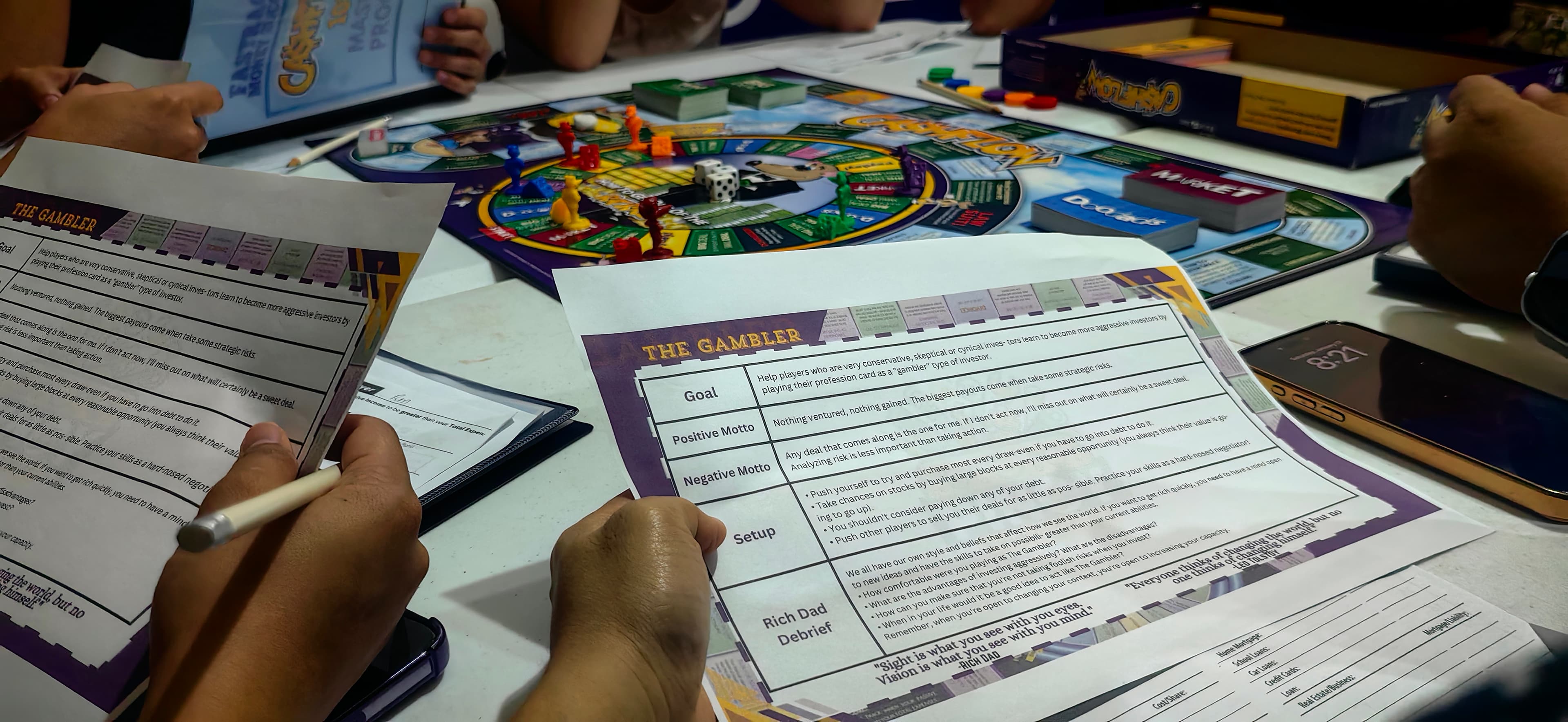 Cashflow board game closeup